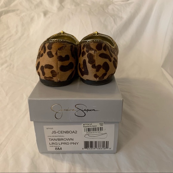 EUC Jessica Simpson Cenboa2 Leopard Print Pony Flats - Picture 2 of 4